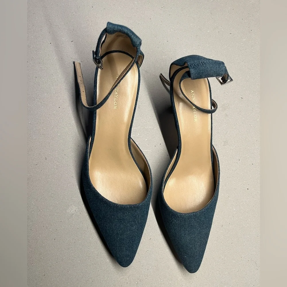 NWOT ⭐️ Ann Taylor Jean Kitten Heel - size 7.5 - Picture 4 of 11